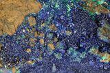 Sparkling Azurite Crystals with Malachite - Laos #179670-4
